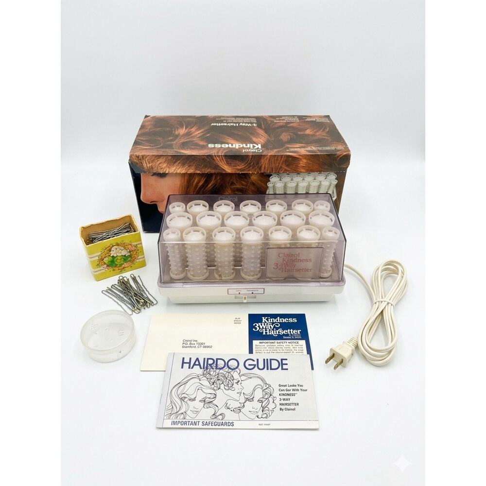 VTG Clairol Kindness 3 Way Hairsetter Hot Rollers Pageant Curlers Hot Tools RARE